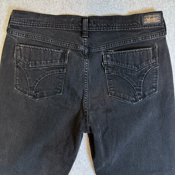 Levi’s 505 Straight Leg Jeans Women’s Size 12 Black Mid Rise Stretch Casual Mom - Picture 10 of 15